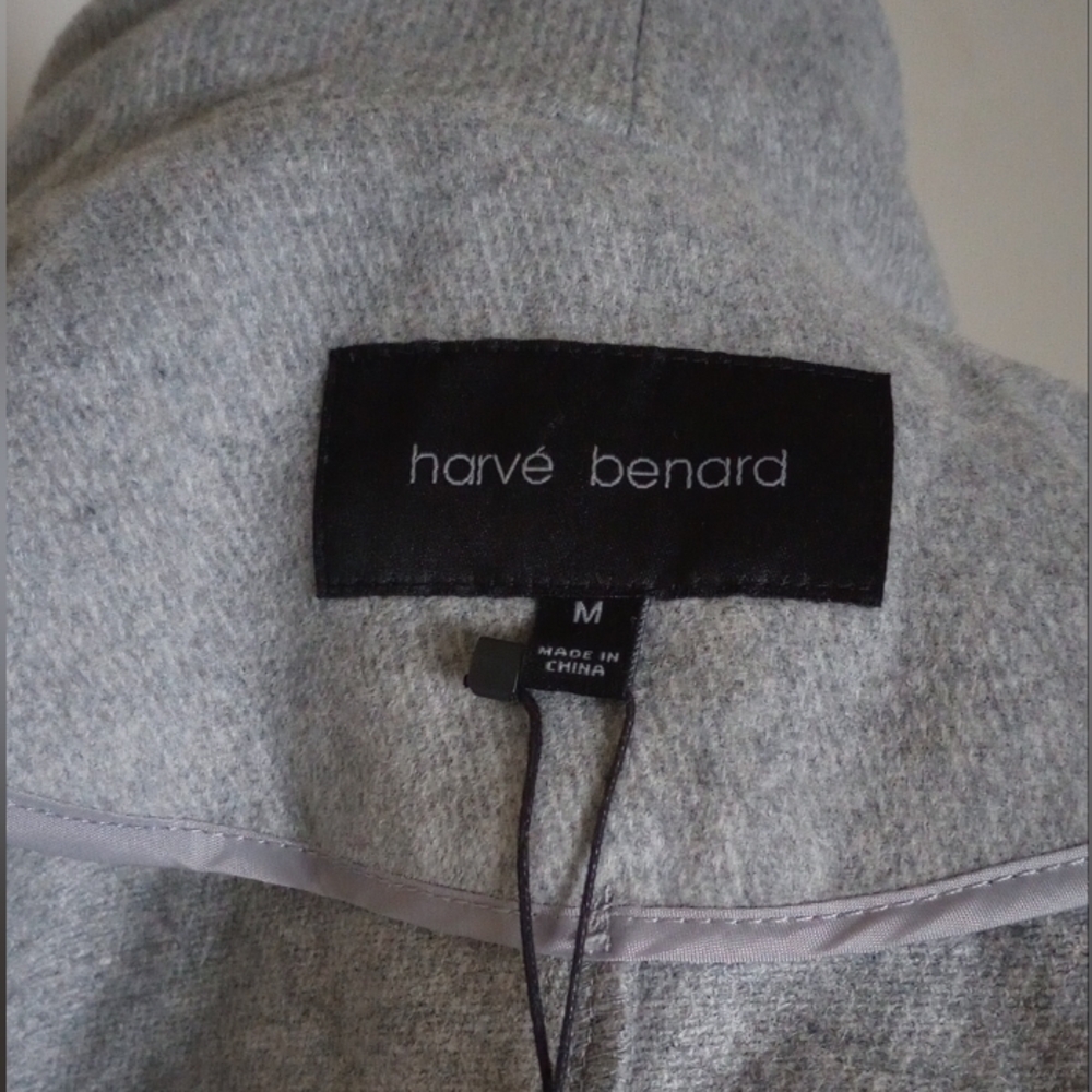Harve Benard Wool Blend Gray Belted Wrap Coat Size Medium NWT - Picture 4 of 6